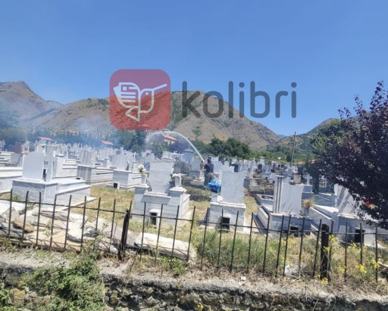 Zjarr në varrezat e fshatit Drenovë!