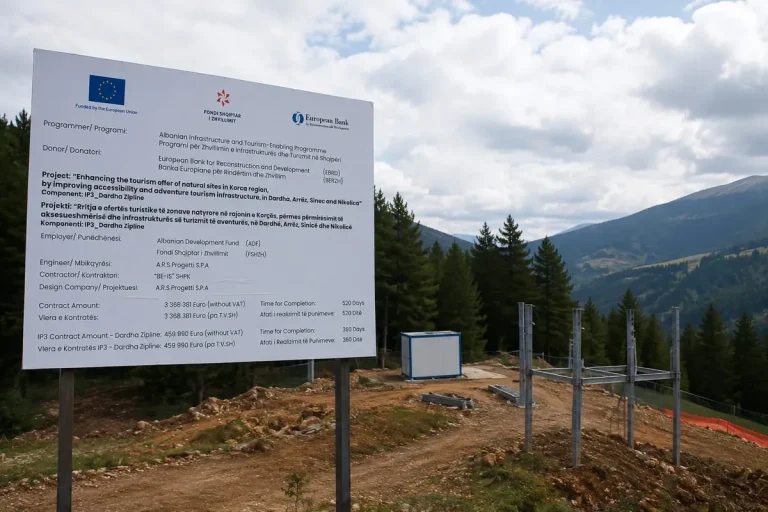 Investimi qindra mijëra eurosh për zipline-in në Dardhë mbetet ende në fazë kantieri